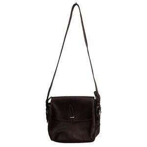 Vintage Dooney & Bourke AWL Two Tone Brown Leather Shoulder Crossbody Bag Purse